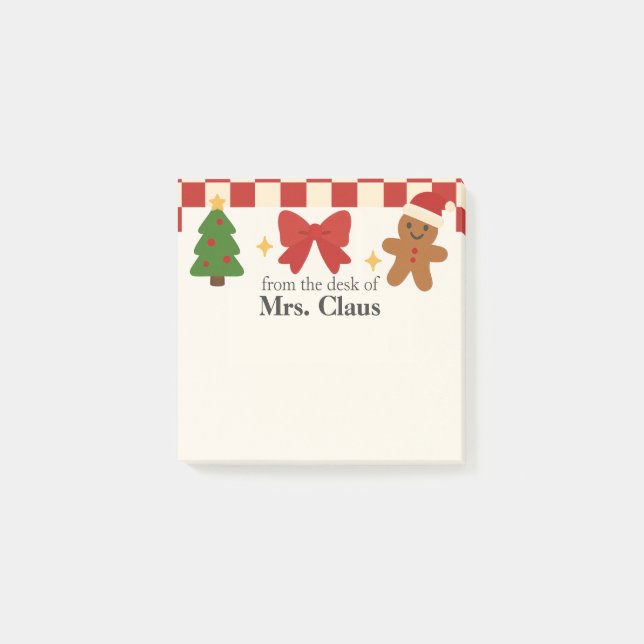 Cute Christmas Personalized Sticky Notes (Front)