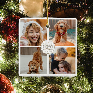 Cute Christmas Photo Ceramic Ornament