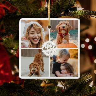 Cute Christmas Photo Ceramic Ornament