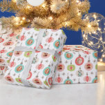 Cute Christmas photo collage Wrapping Paper<br><div class="desc">A cute ornament pattern with photos decorates this Christmas wrapping paper. Personalise it with 3 different photos.</div>