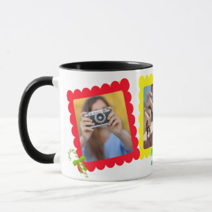 Cute Christmas Photo Gift Mug - 3 Custom Photos!