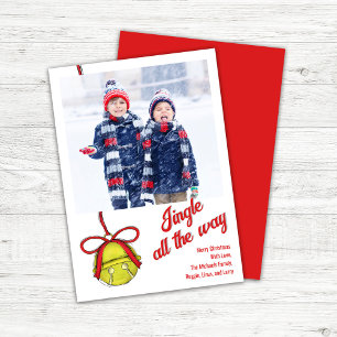 Cute Christmas Photo Jingle All the Way Holiday Card
