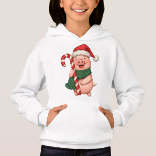 Cute Christmas Pig Kids Hoodie