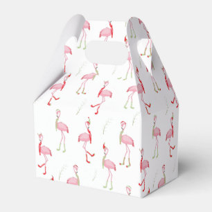 Cute Christmas pink flamingo pattern Favour Box