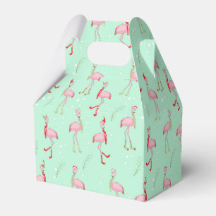 Cute Christmas pink flamingo pattern Favour Box