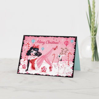 Cute Christmas Pinup Doll Cards by Miss Fluff