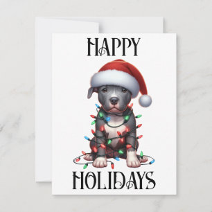 Cute Christmas Pitbull Holiday Card
