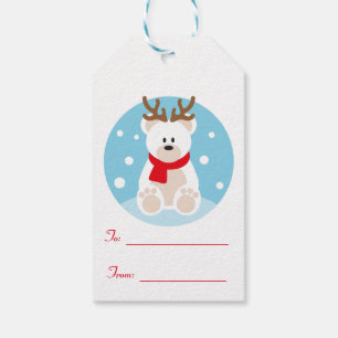 Cute Christmas Polar Bear Gift Tag