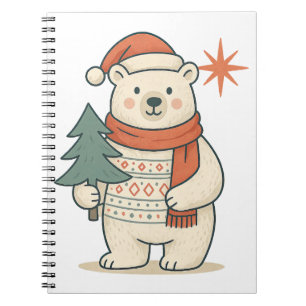 Cute Christmas Polar Bear Scandinavian Winter Notebook