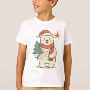 Cute Christmas Polar Bear   Scandinavian Winter  T-Shirt