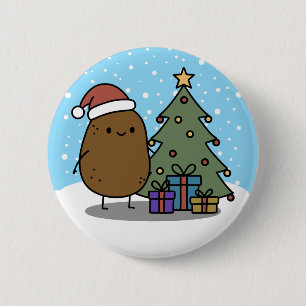 Cute Christmas Potato 6 Cm Round Badge