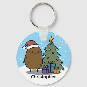 Cute Christmas Potato Custom Key Ring