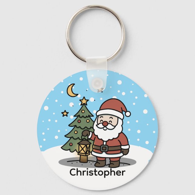 Cute Christmas Potato Custom Key Ring (Front)