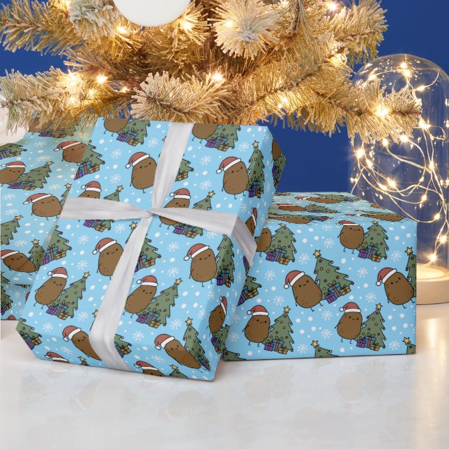 Cute Christmas Potato Wrapping Paper (Holidays)