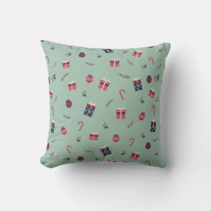 Cute Christmas Presents Ornaments Pattern Cushion