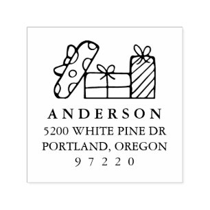 Cute Christmas Presents Return Address Self-inking Stamp