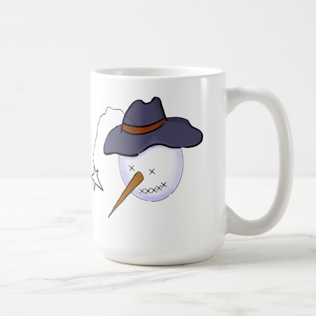 Cute Christmas Primitive Snowman Coffee Mug (Right)