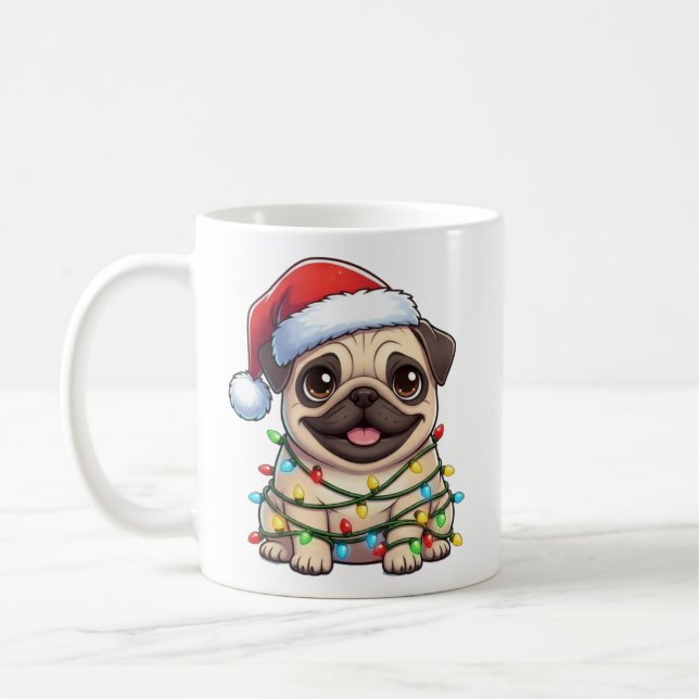 Cute Christmas Pug Mug (Left)