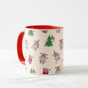 Cute Christmas Pugs Mug