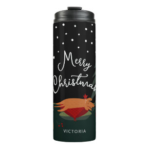 Cute Christmas Pup Thermal Tumbler