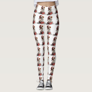 Cute Christmas Puppy on Gift Box Leggings
