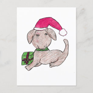 Cute Christmas Puppy  Postcard