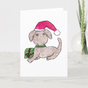 Cute Christmas Puppy Thank You Card