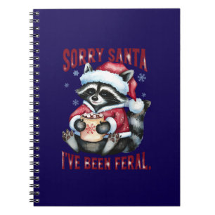 Cute Christmas Racoon Funny Quote Spiral Notebook