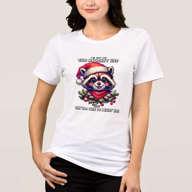 Cute Christmas racoon shirt for holiday fun (Front)