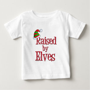 CUTE Christmas Raised by Elves Family Baby T-Shirt