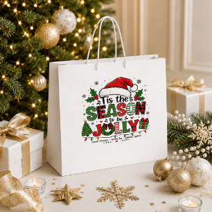 Cute Christmas Red Green Holiday Gift Bag Style