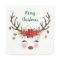 Cute Christmas Reindeer and Poinsettia