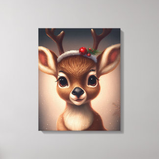 Cute Christmas Reindeer Canvas Print