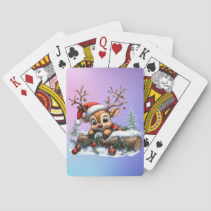 Cute Christmas Reindeer Card with Ornaments