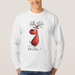 Cute Christmas Reindeer Cartoon – Funny Holiday T-Shirt