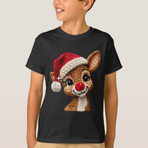 Cute Christmas Reindeer Crocheting Funny Gift Men, T-Shirt