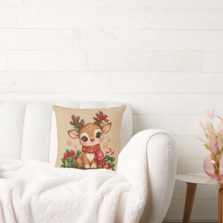 Cute Christmas Reindeer Cushion