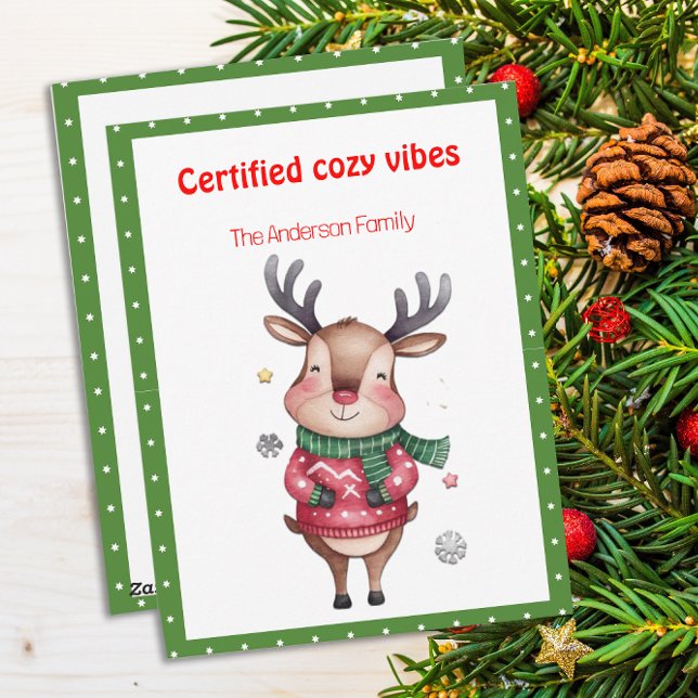 Cute christmas reindeer funny wish retro Postcard (Creator Uploaded)