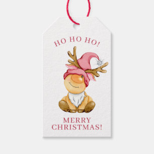 Cute Christmas Reindeer Gnome Personalised Gift Tags