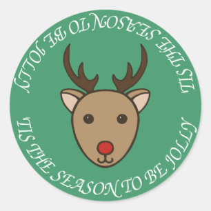 Cute Christmas Reindeer Holiday Stickers