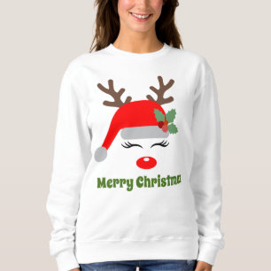 Cute Christmas reindeer Holiday Sweatshirt