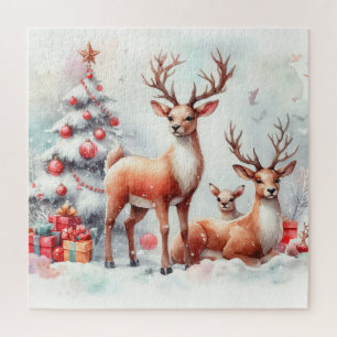 Cute Christmas Reindeer Jigsaw Puzzle