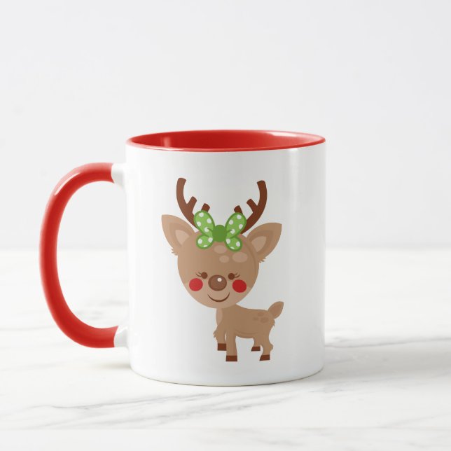Cute Christmas Reindeer Mug (Left)
