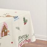 Cute Christmas Reindeer Snowman Pattern Whimsical Tablecloth<br><div class="desc">Cute Christmas Reindeer Snowman Pattern Whimsical Tablecloth</div>