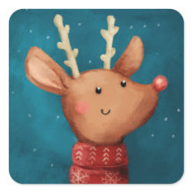 Cute Christmas Reindeer Sticker