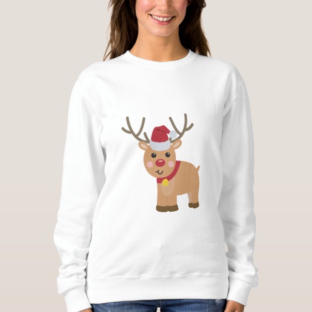 Cute Christmas Reindeer Sweatshirt (Front)