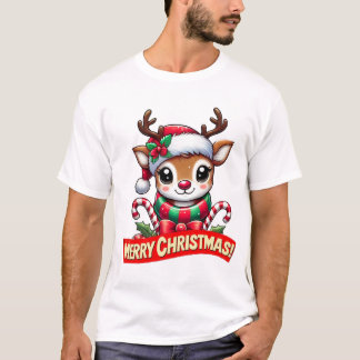 Cute Christmas Reindeer T-Shirt