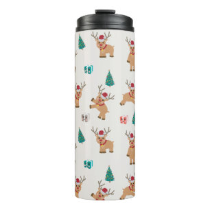 Cute Christmas Reindeer Thermal Tumbler