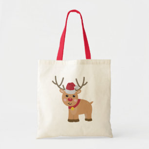 Cute Christmas Reindeer Tote Bag