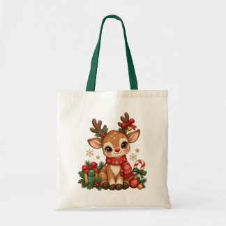 Cute Christmas Reindeer Tote Bag